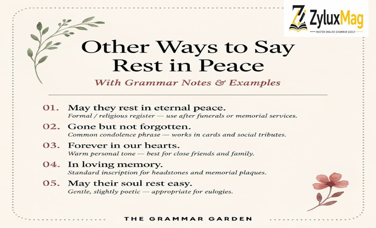 Other Ways to Say Rest in Peace (With Grammar Notes & Examples)